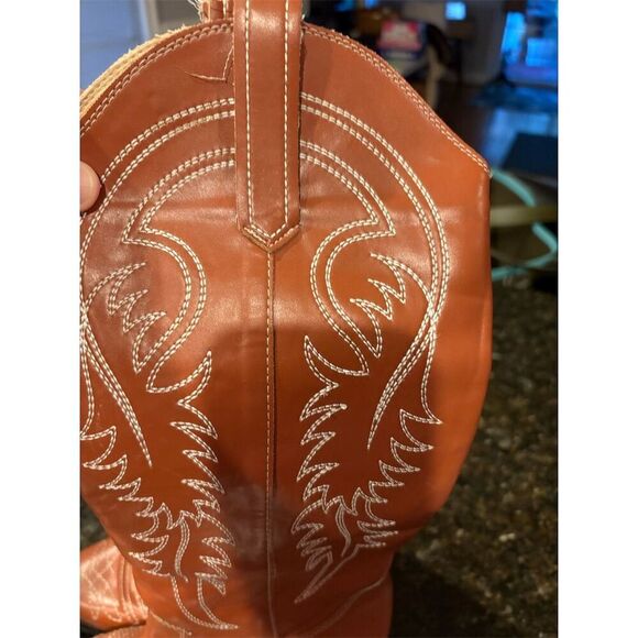 Women's Brown Western Cowboy Boots Standard Size 5.5 Mid-Calf Pointed Toe - Picture 2 of 10